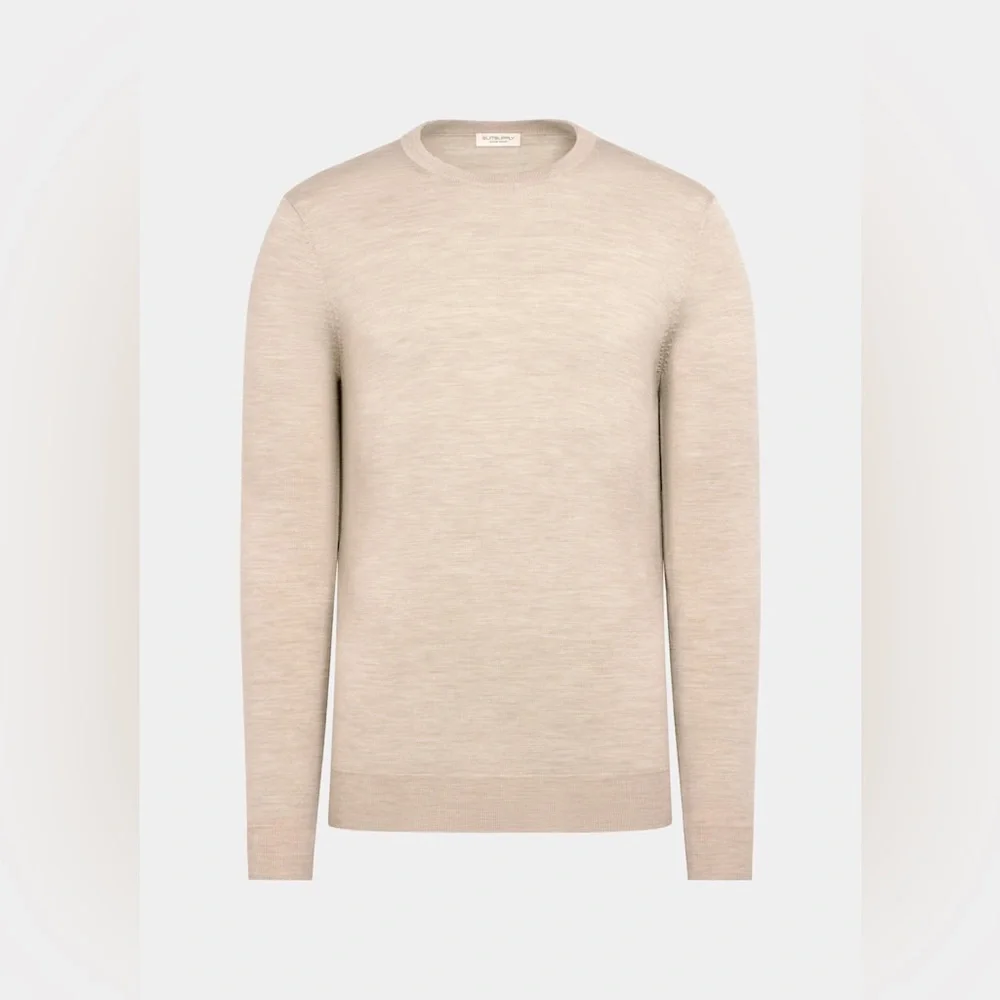 SuitSupply Cream Merino Crewneck - Pure Wool - Size Small - Picture 6 of 10